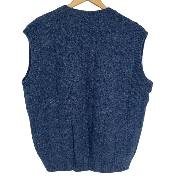 Vintage 90’s Orvis Sweater Vest Blue Button Front Academia Large - Picture 2 of 6
